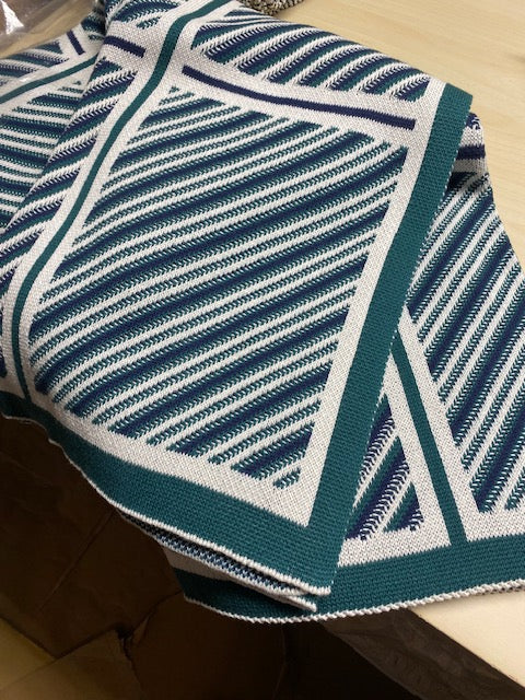 Classic Crossings Green Navy Throw Blanket
