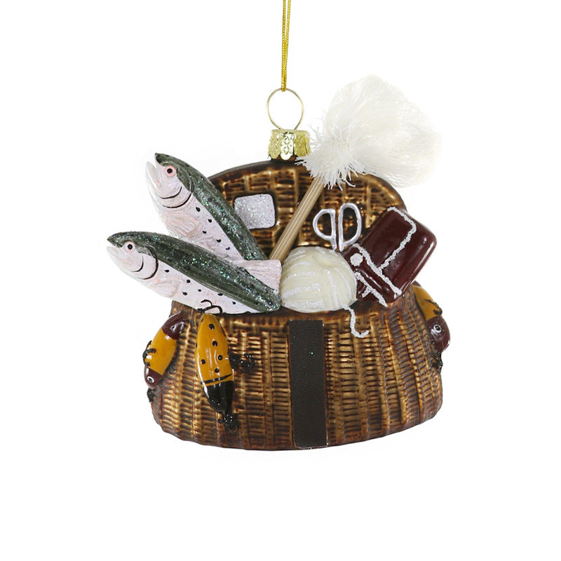 VINTAGE FISHING BASKET Ornament House of Brinson