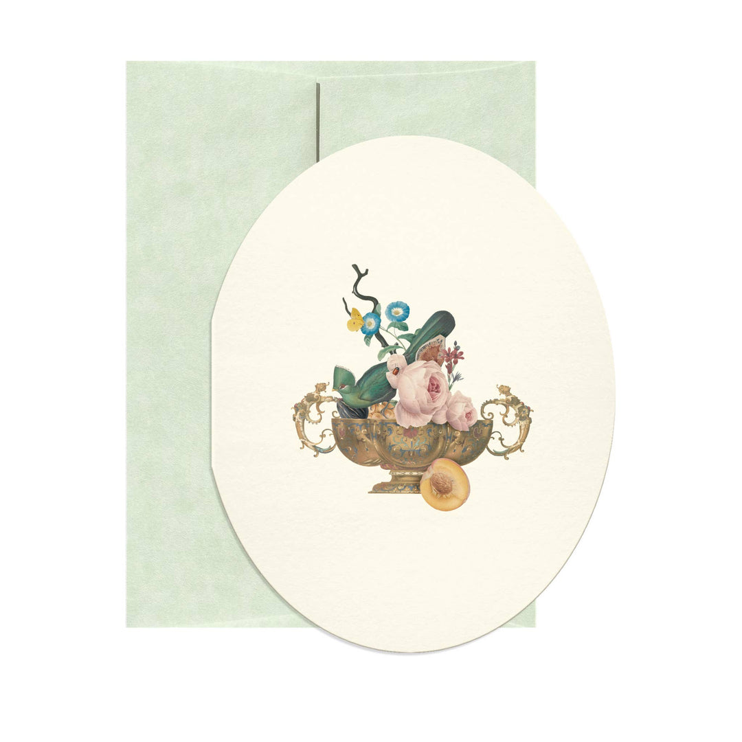 Gold Vanitas Oval Card