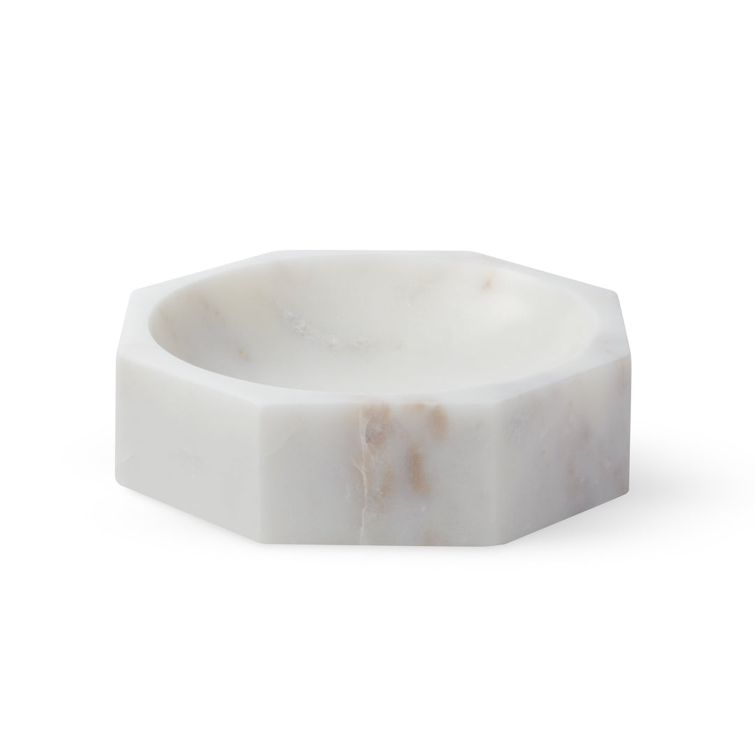 Marble Octangular Bowl: Large in White