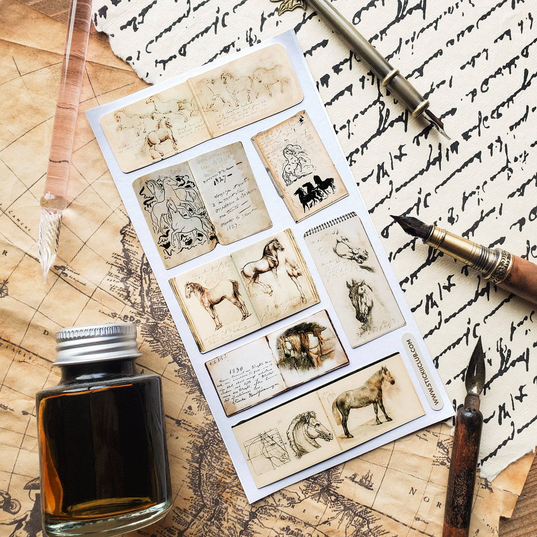 Equine Sketchbooks Sticker Sheet