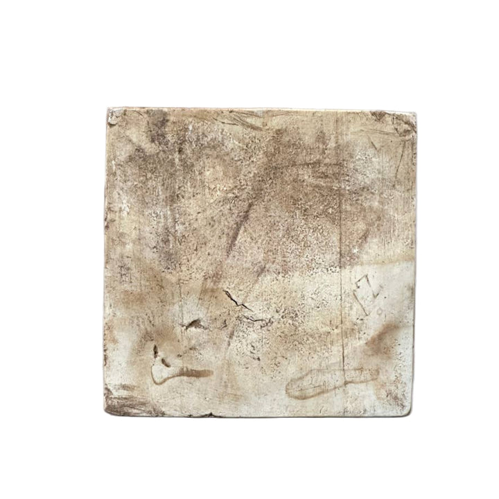 Hand Painted Porcelain Red and White Auspicious Deer Tile