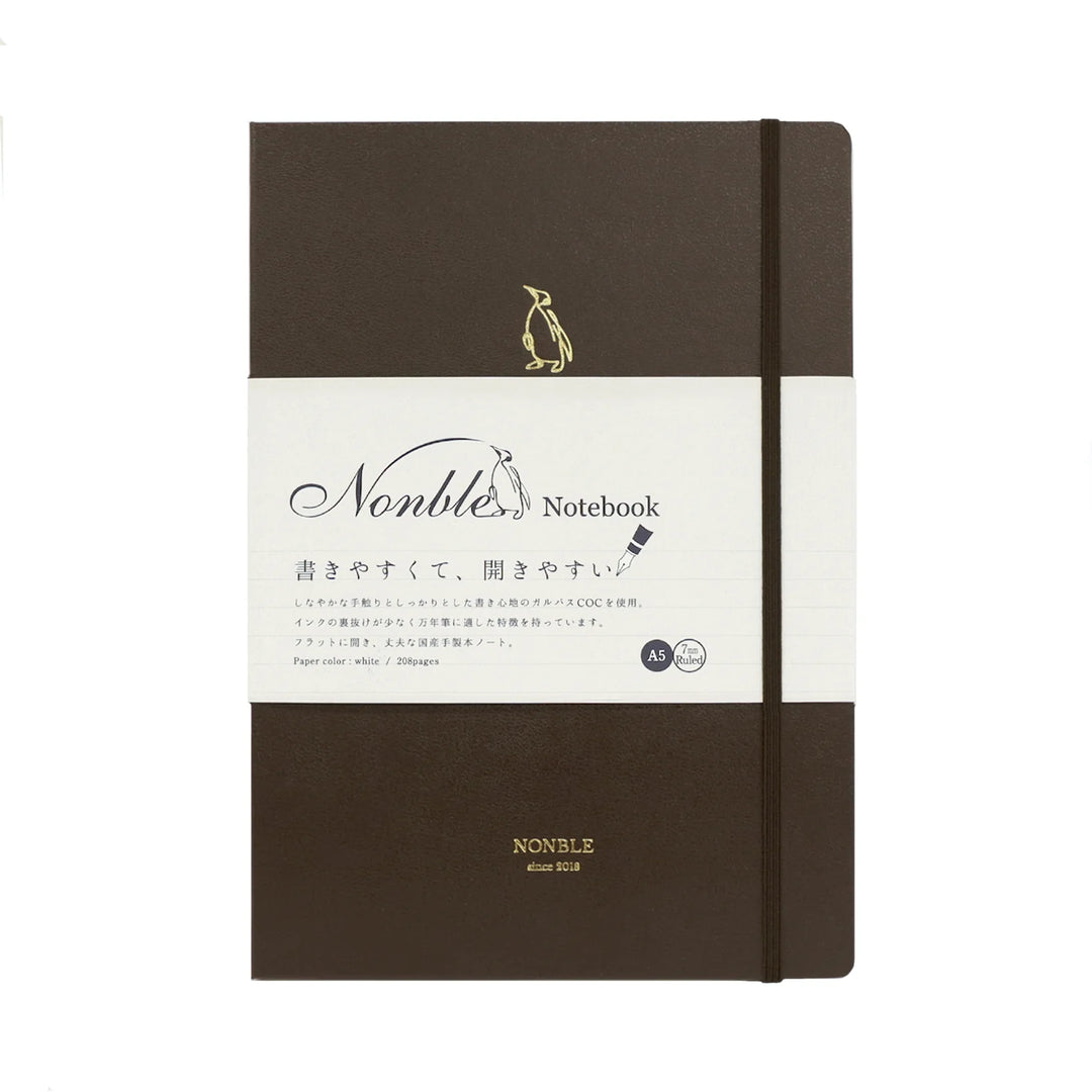 Nonble Notebook, A5 Size in Coffee Brown