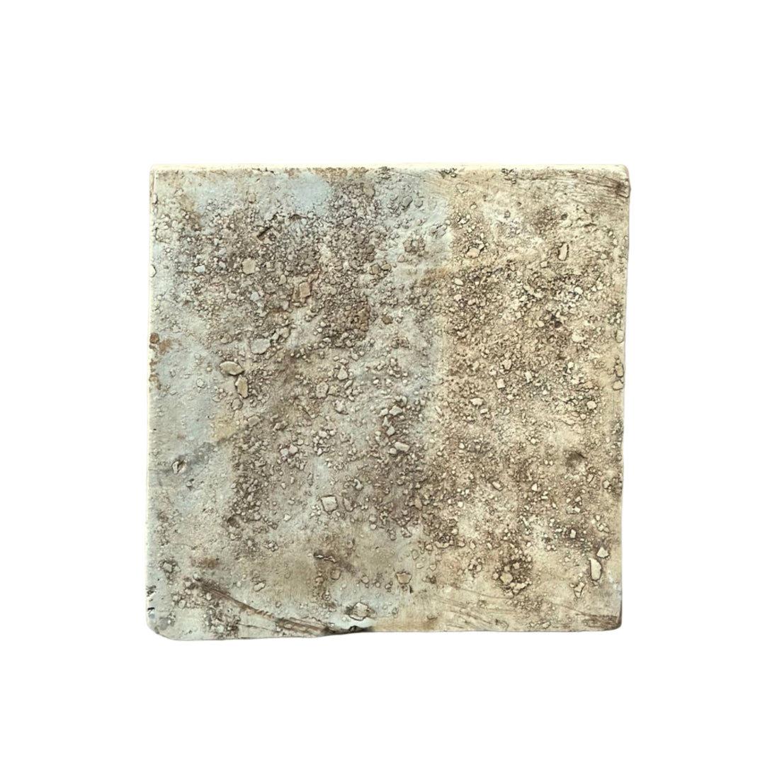 Hand Painted Porcelain Blue and Red Phoenix Tile