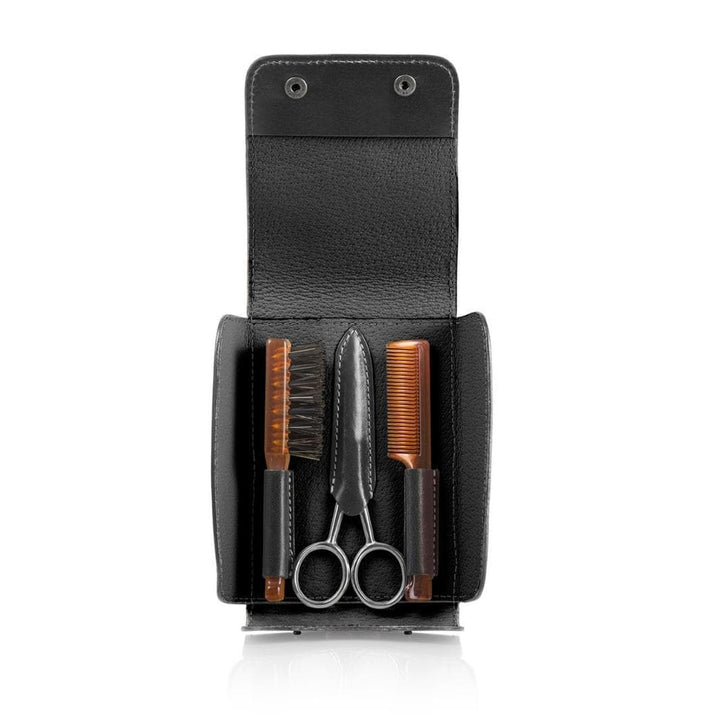 3-Piece Beard & Moustache Travel Kit in Tuscan Leather