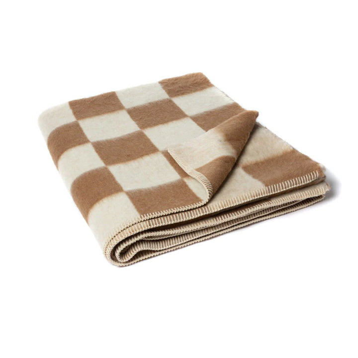 Crosby Heirloom Blanket, Tobacco/Ivory Check