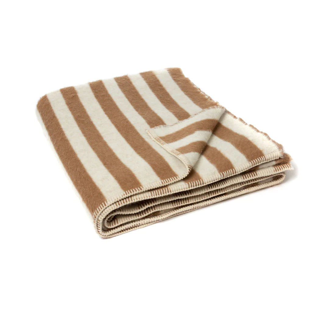 Stills Heirloom Blanket, Tobacco/Ivory Stripe