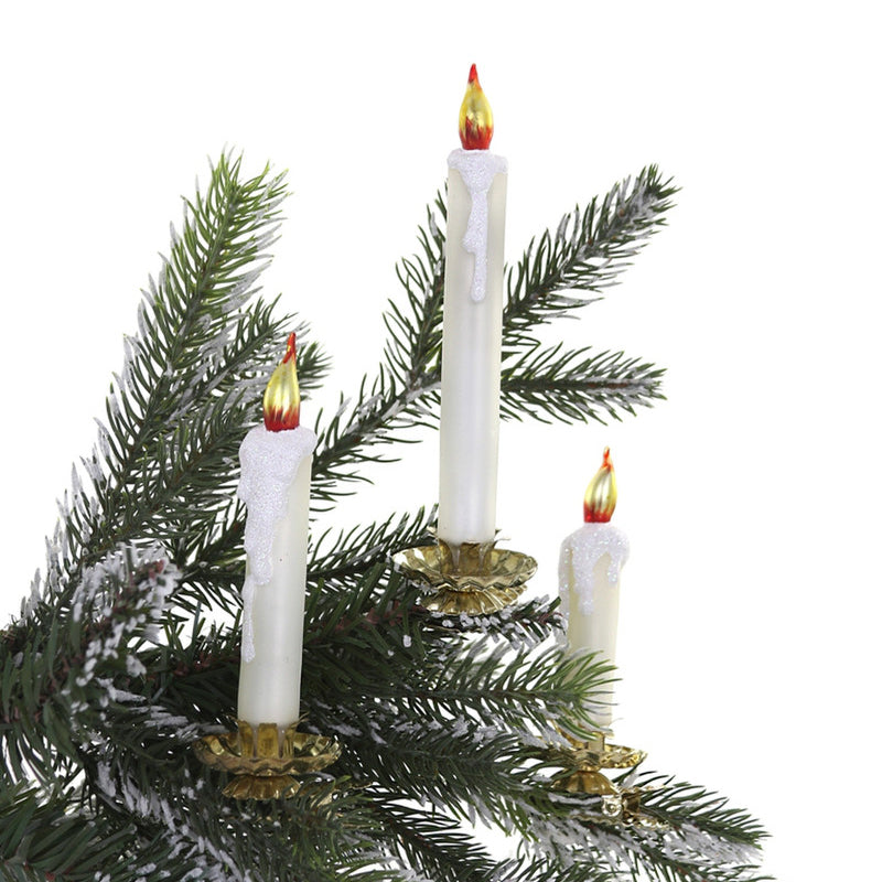White Dripping Candle Clip Ornaments, Set of 3