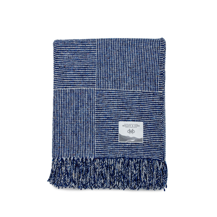 Basket Weave Throw, Blue