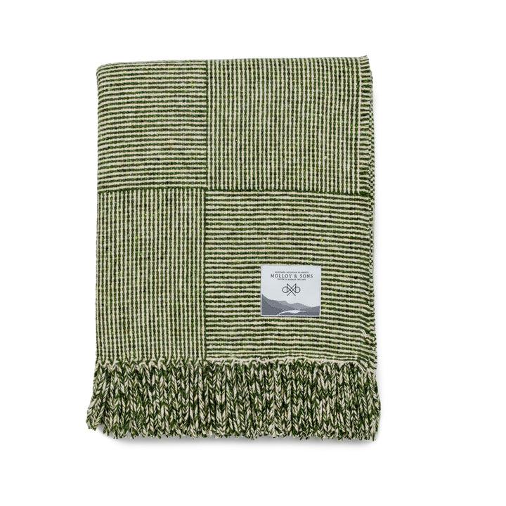 Basket Weave Throw, Green