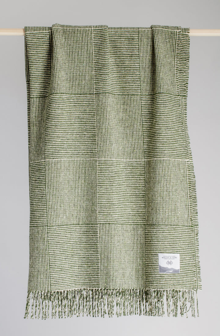 Basket Weave Throw, Green