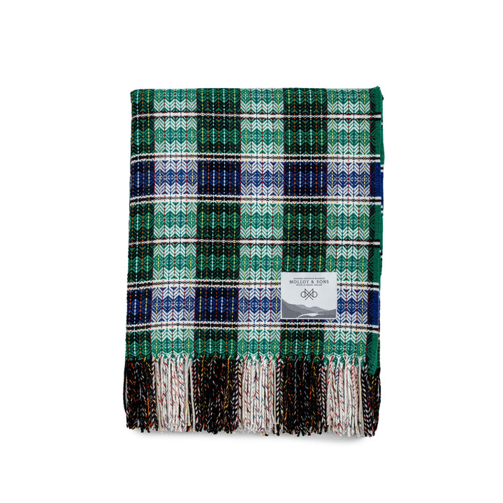 Fine Diamond Weave Throw, Green