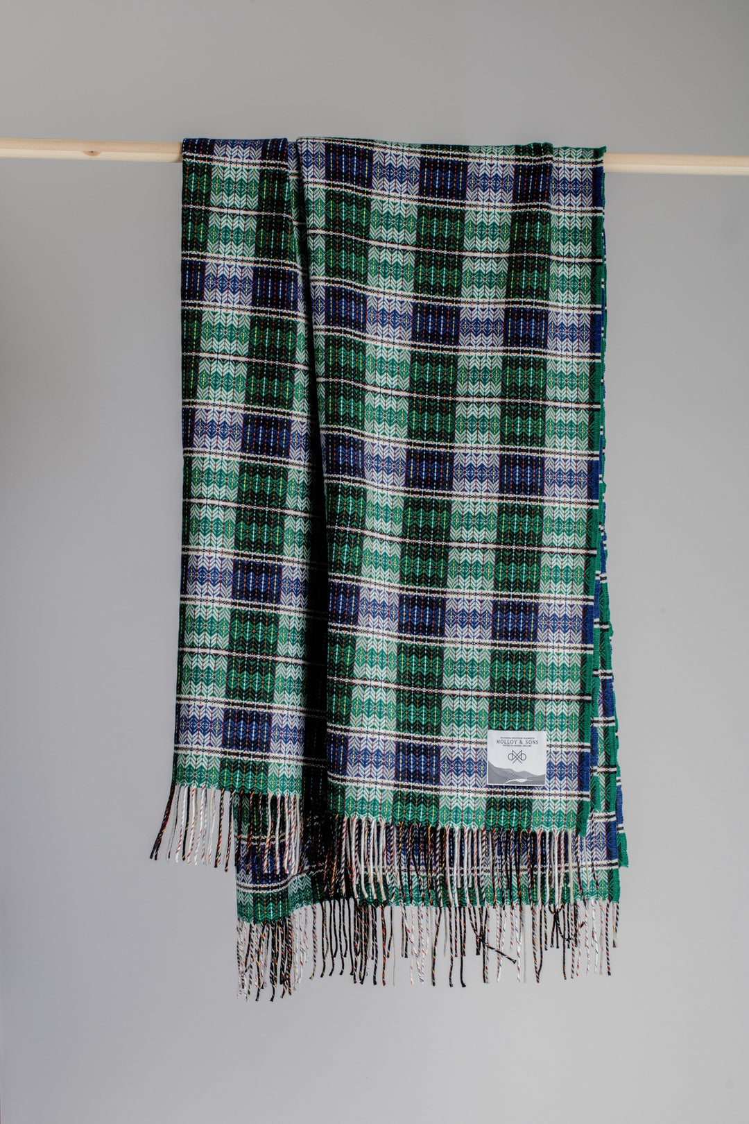 Fine Diamond Weave Throw, Green