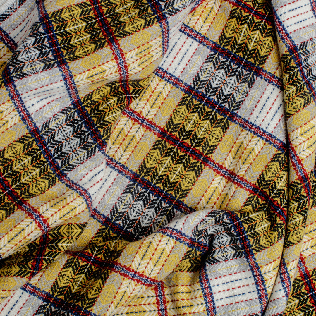 Fine Diamond Weave Throw, Yellow