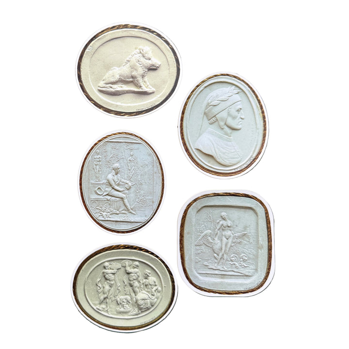 White Intaglio Stickers