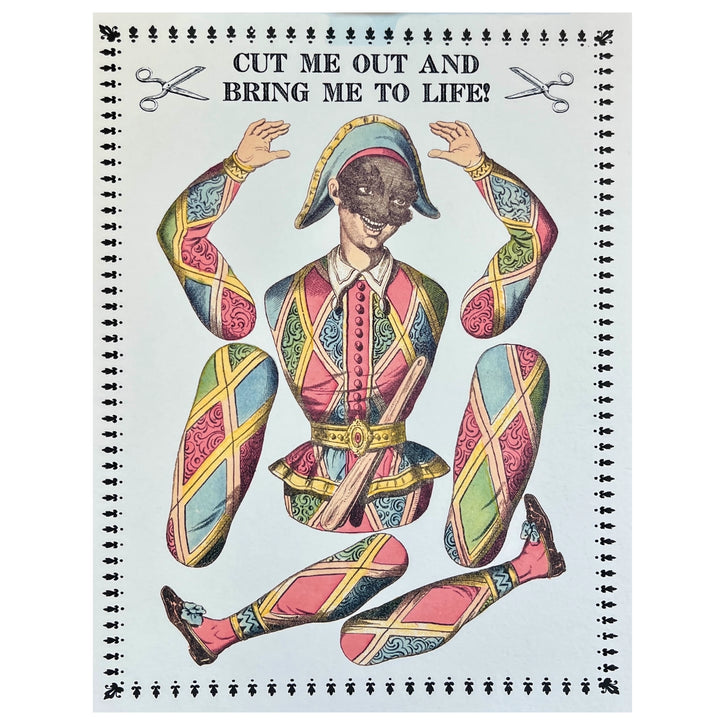 Paper Puppet Cut Out Art Cards: Harlequin
