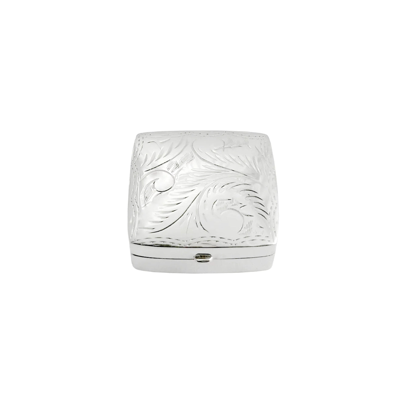 Engraved Pillbox English Sterling Silver