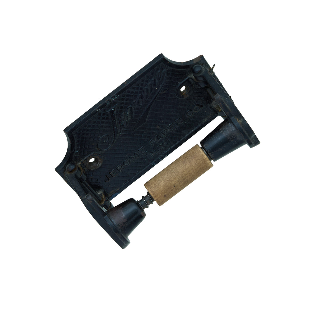 JEROME CO. N.Y. Cast Iron＆Wood Toilet Paper Holder
