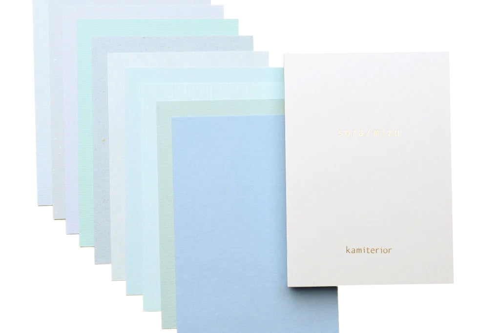 Memoterior Note Pad in Sora Mizu / Light Blue Shades