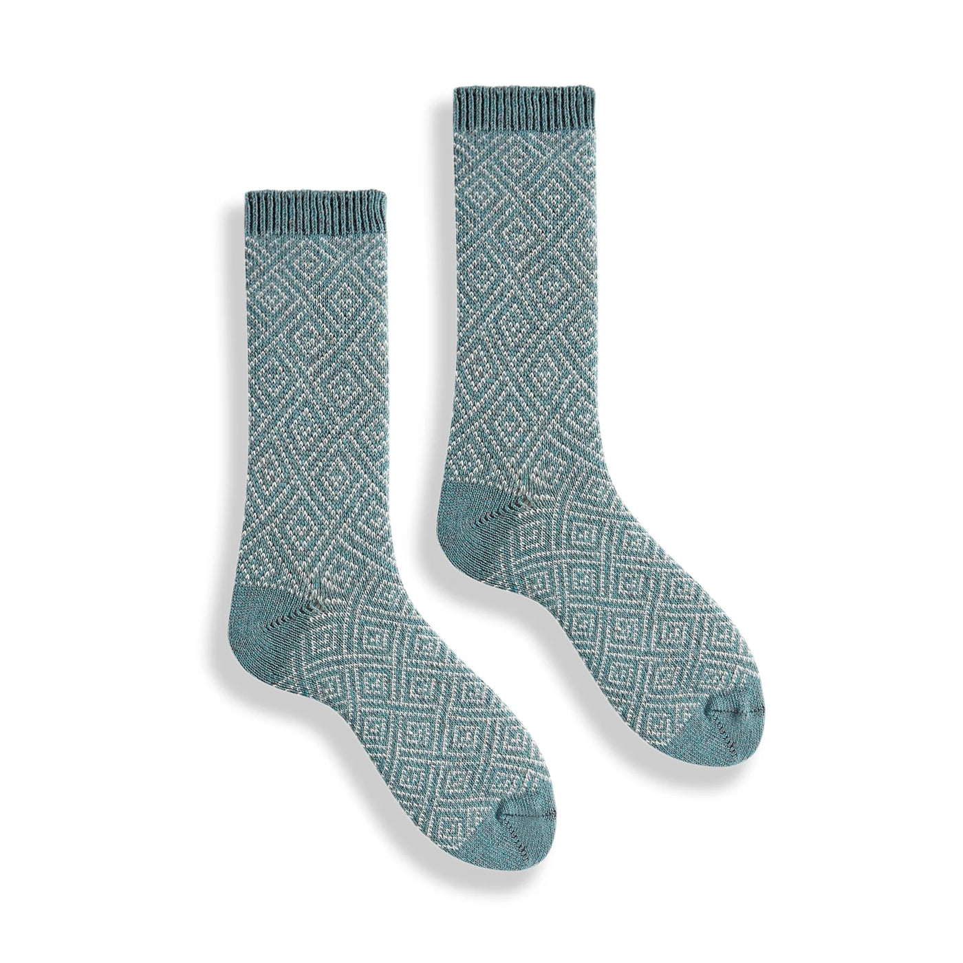 Women's Diamond Wool Cashmere Socks - Mineral