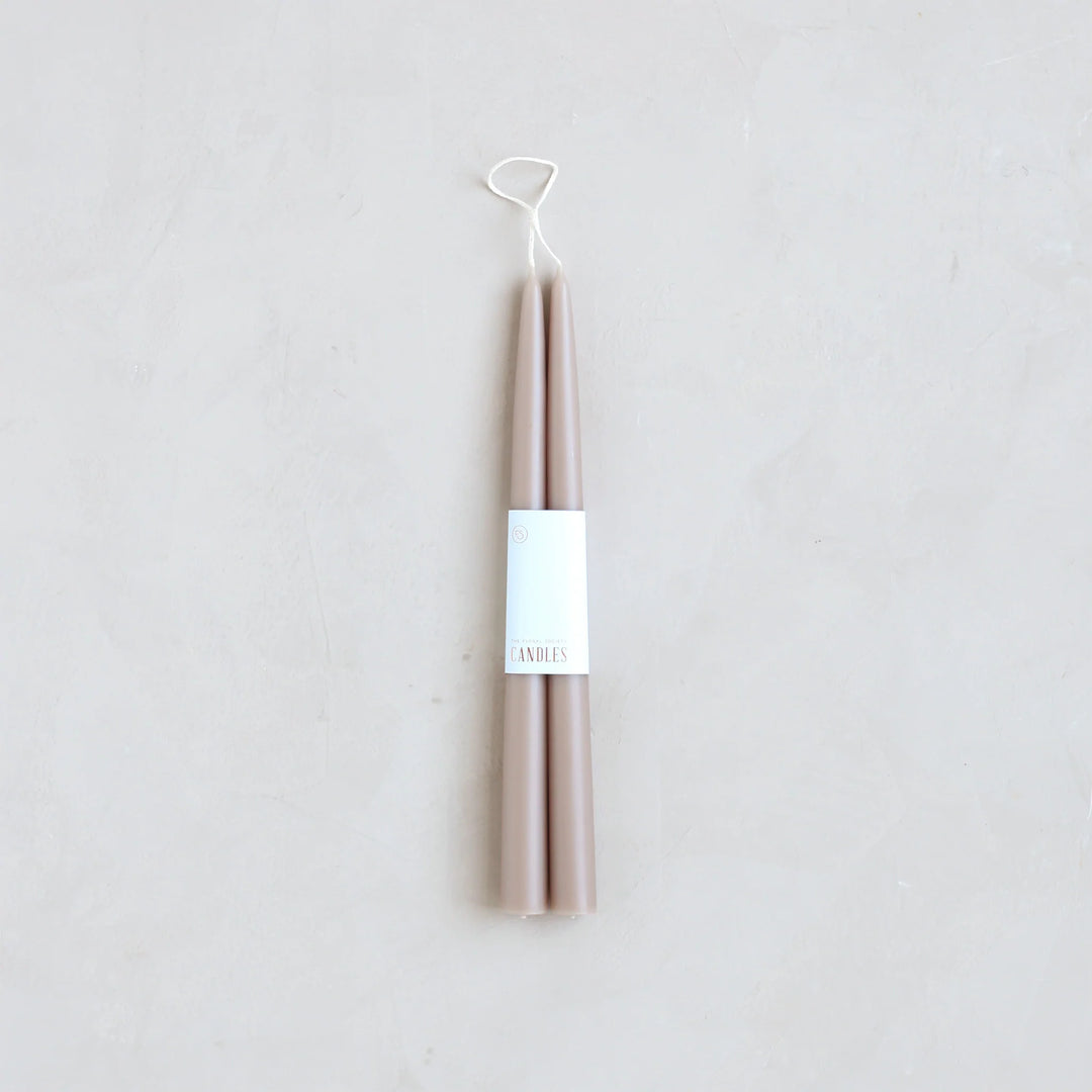 The Floral Society - Dipped Taper Candles Greige
