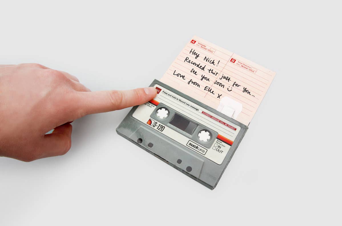 Cassette Tape Greeting Card: Record Your Own Message