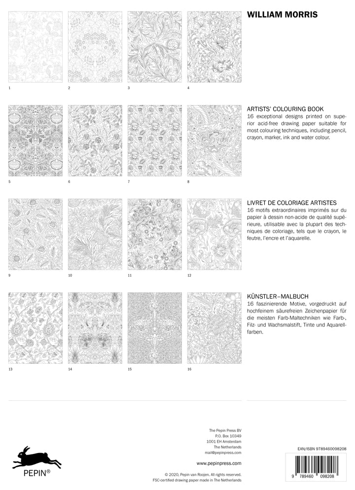 William Morris - Artists' Colouring Book