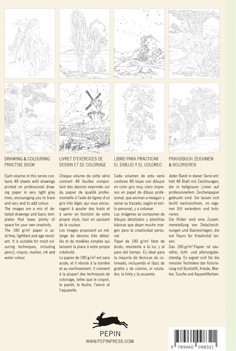 Landscape Drawing & Colouring Practise Book