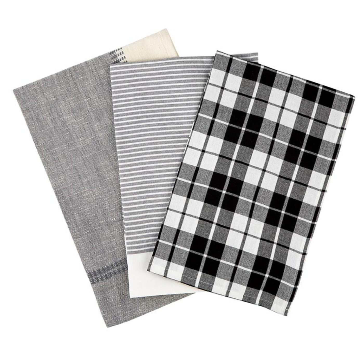 Kitchen Towel Set in Grey and Black