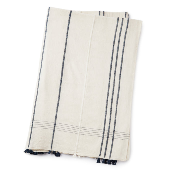 Natural Line and Blue Stripe Tablecloth