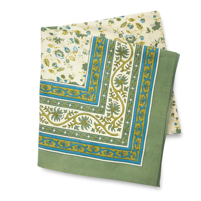 Patterned Green and Blue Tablecloth