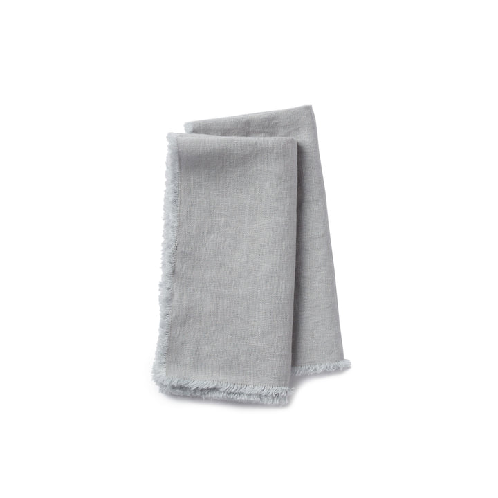 Linen Napkins with Fringes in Light Grey - Set of 2