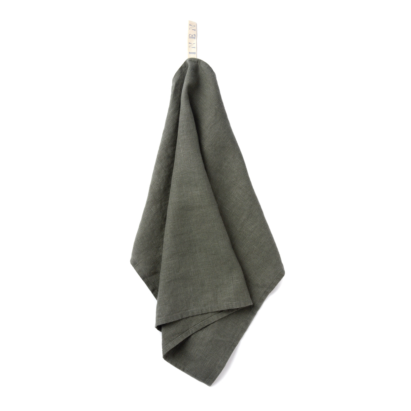 Linen Kitchen Towel - Grey/Green