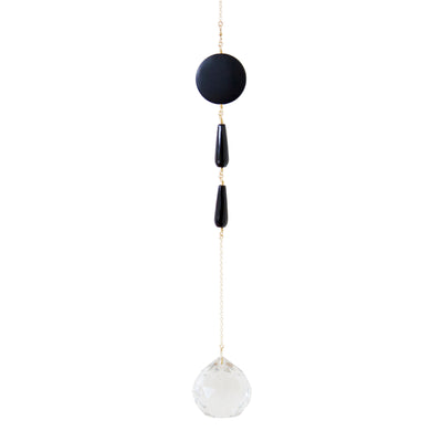 Prisma Hanging #10 Mobile Black Matte Jade & Faceted Onyx
