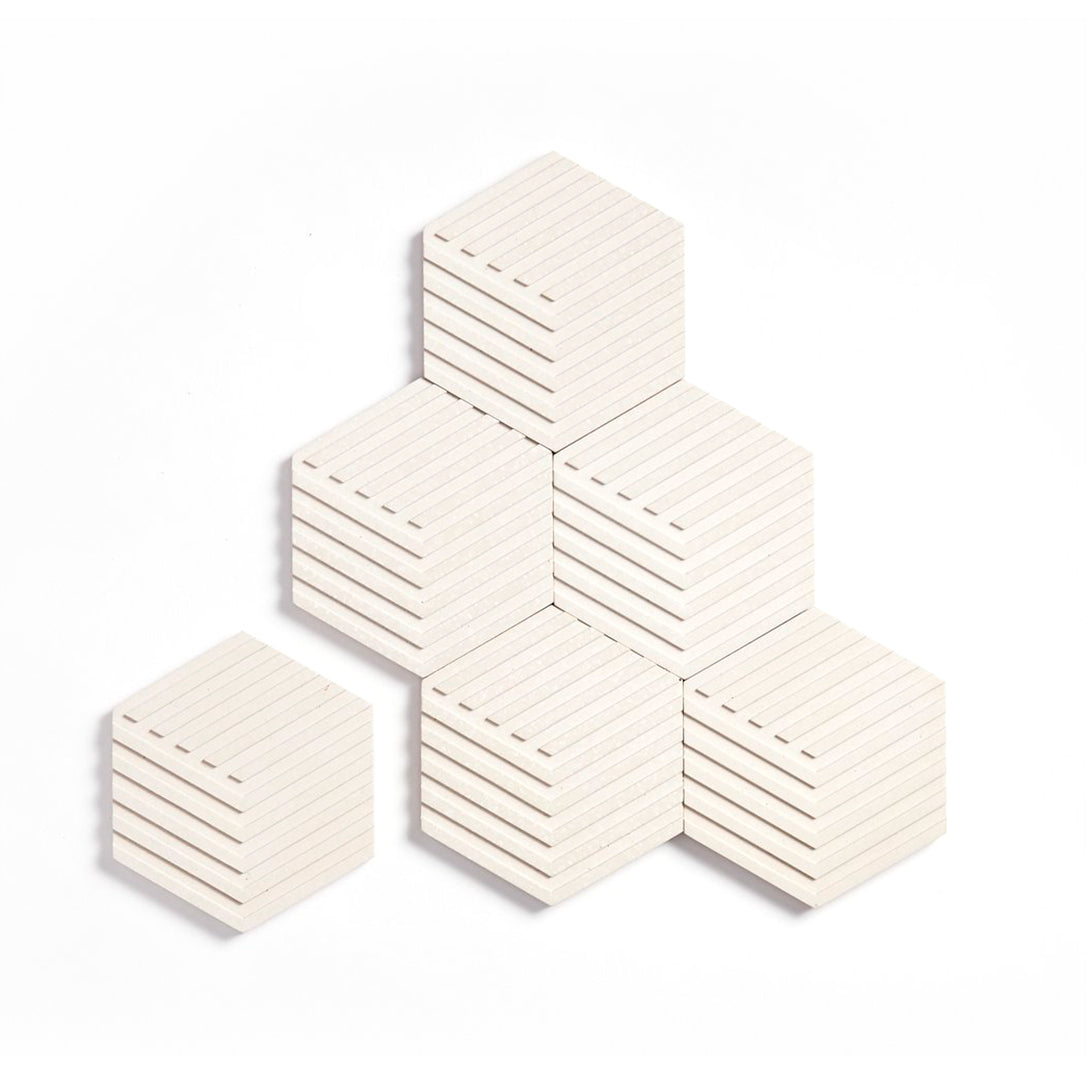 Table Tiles Concrete Coasters in Natural White