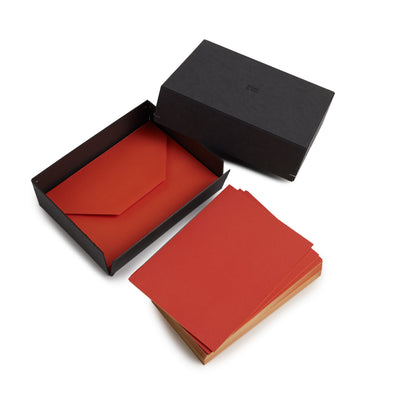 Note Cards in Red with Metallic Edge