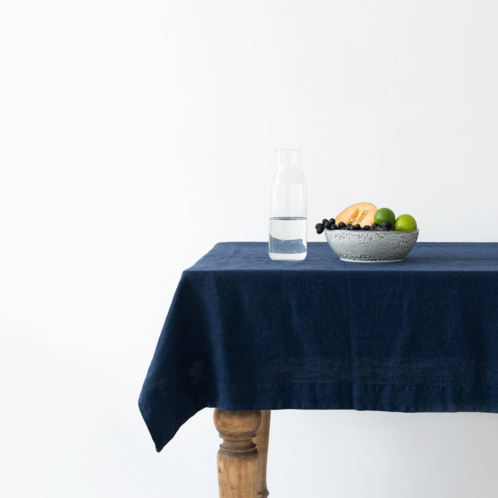 Linen Tablecloth in Navy