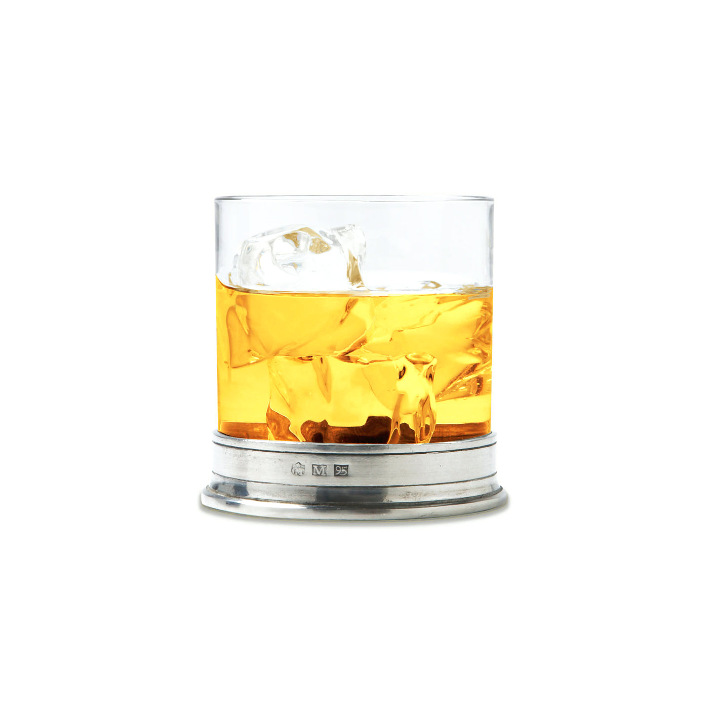 Pewter Double Old Fashioned Crystal Glass