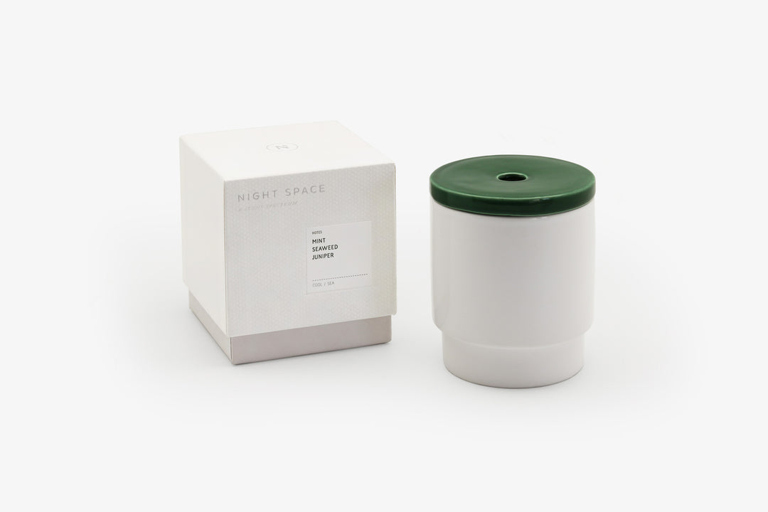 Dark Green: Mint, Seaweed and Juniper Candle by Night Space