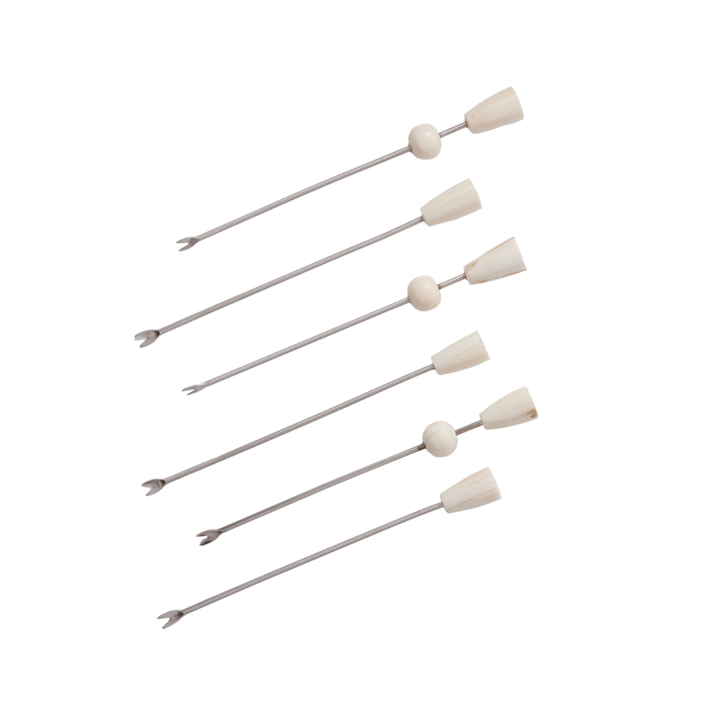 Bone Accent Cocktail Picks Assorted Set of 6